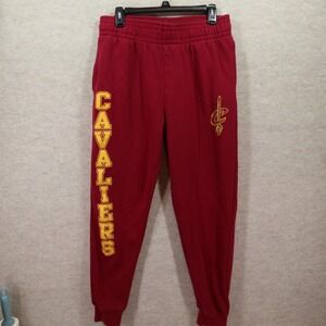 Ultra Game Cleveland Cavaliers Joggers M NBA Wine Red Fleece Missing Drawstring